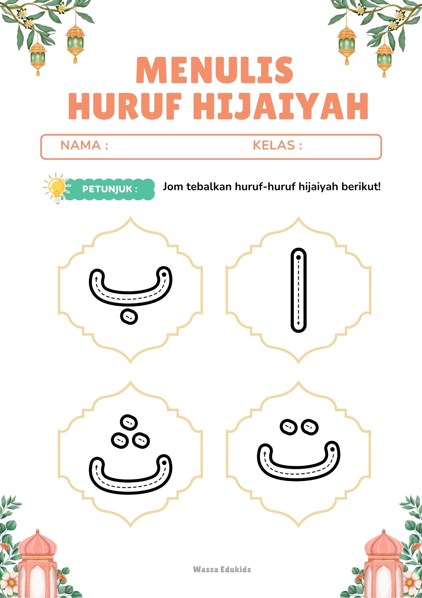 menulis hruuf hijaiyah siri 3