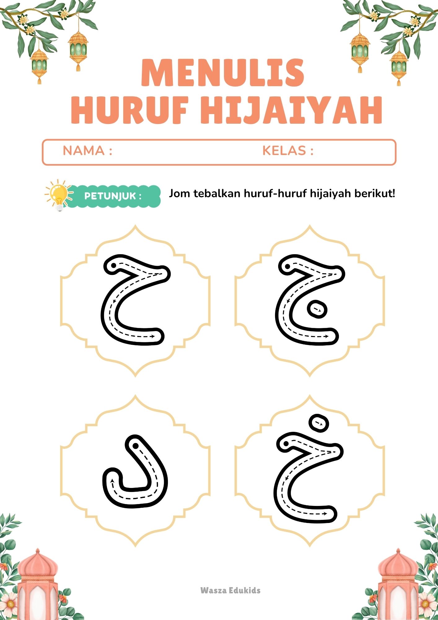 menulis hruuf hijaiyah siri 4