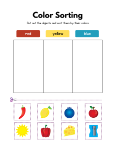 Aktiviti gunting dan tampal Kindergarten Colors Workbook